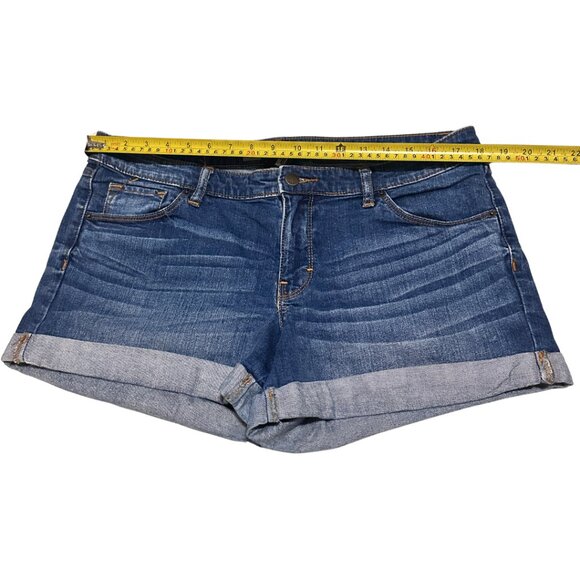 Mossimo Blue Denim Jean Shorts Darker Blue Size 14 - Picture 3 of 7